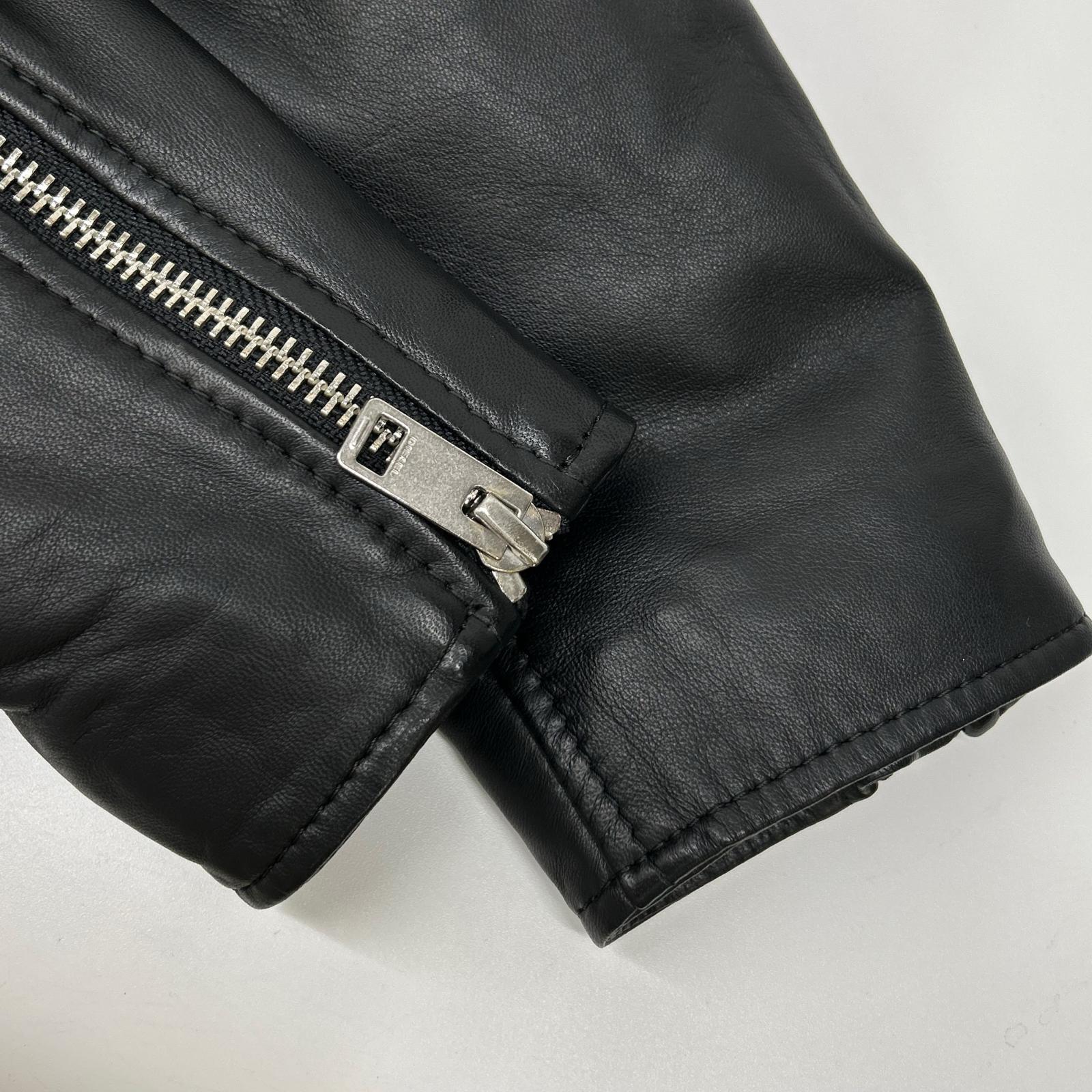 DIESEL ディーゼル ブラック シップデザイン 襟ボア ダブルライダースジャケット ジャケット