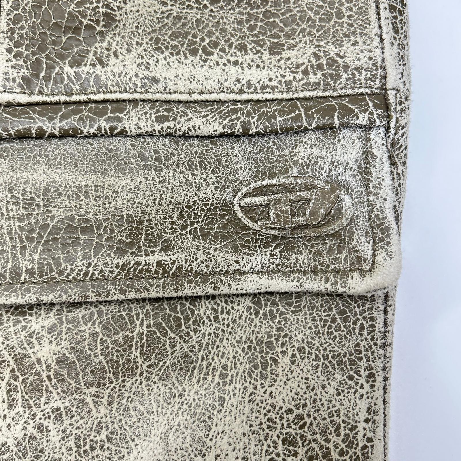 DIESEL ディーゼル カーキ L-BLAZE USED加工 レザージャケット ジャケット