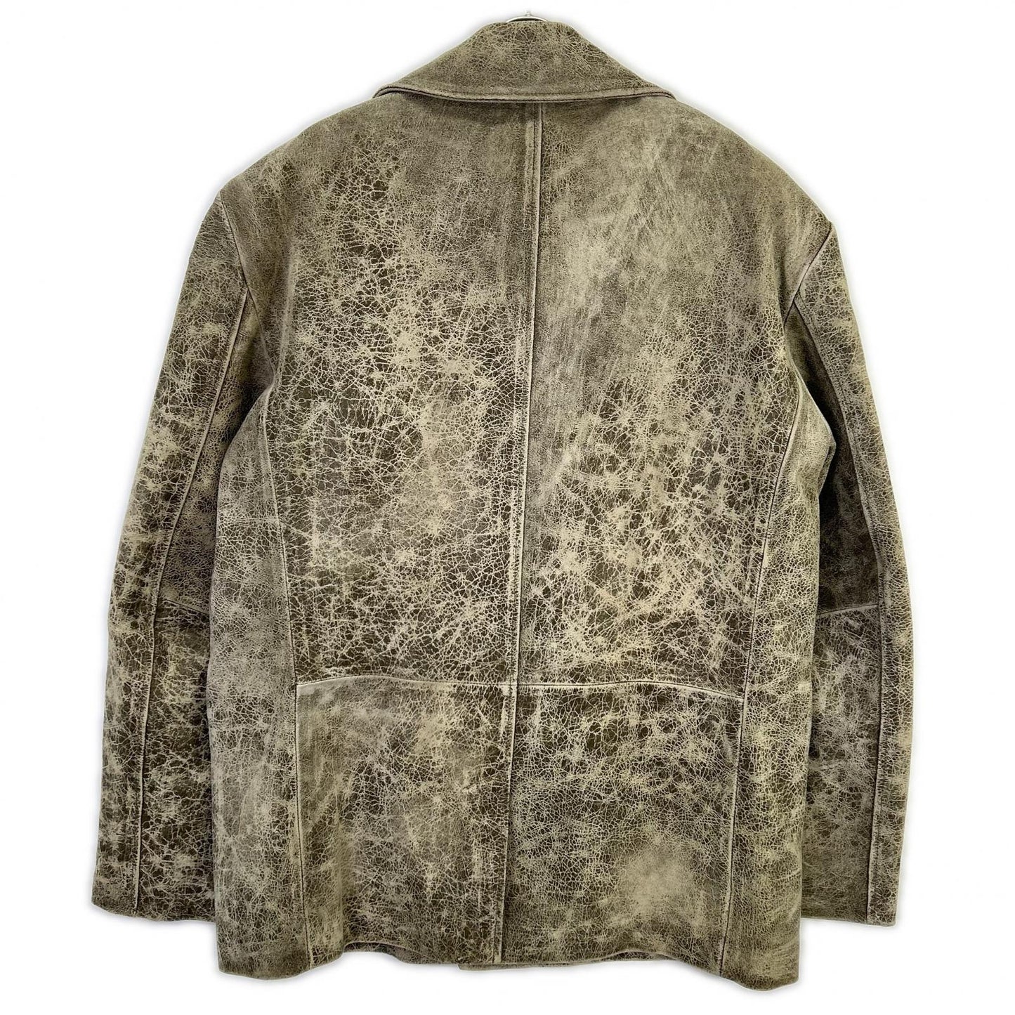 DIESEL ディーゼル カーキ L-BLAZE USED加工 レザージャケット ジャケット