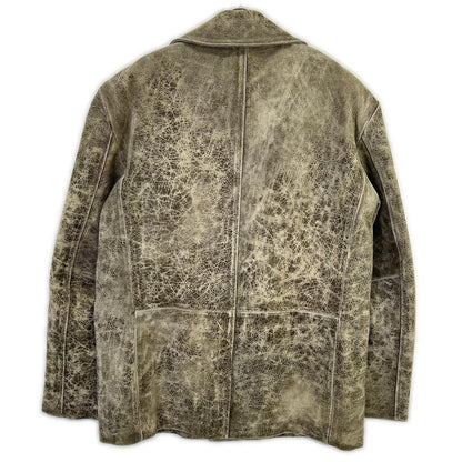 DIESEL ディーゼル カーキ L-BLAZE USED加工 レザージャケット ジャケット