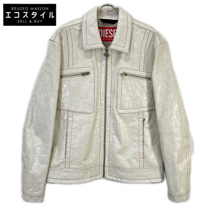 DIESEL ディーゼル ホワイト クラック加工 レザー ジャケット ジャケット