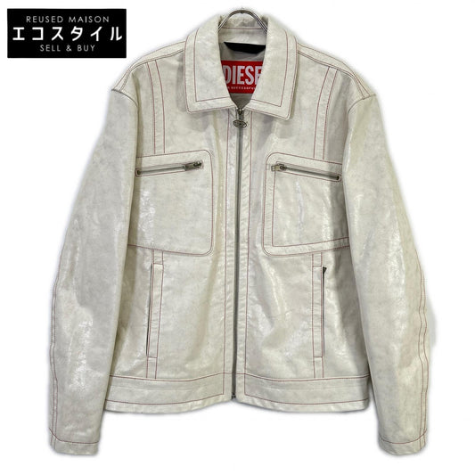 DIESEL ディーゼル ホワイト クラック加工 レザー ジャケット ジャケット