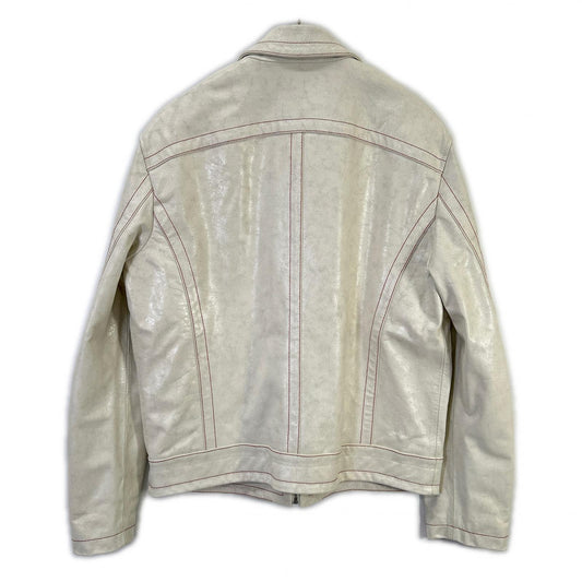 DIESEL ディーゼル ホワイト クラック加工 レザー ジャケット ジャケット