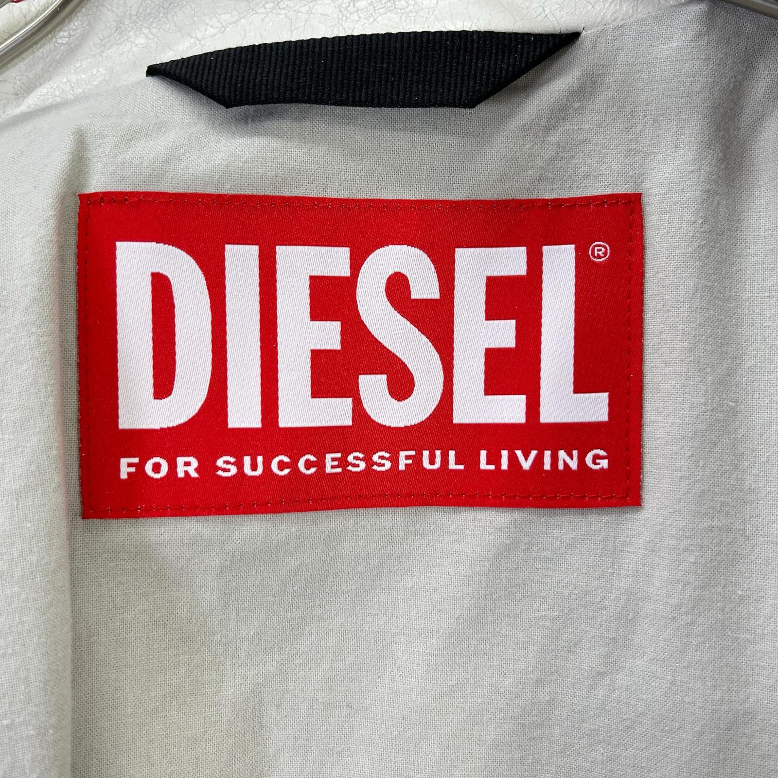 DIESEL ディーゼル ホワイト クラック加工 レザー ジャケット ジャケット