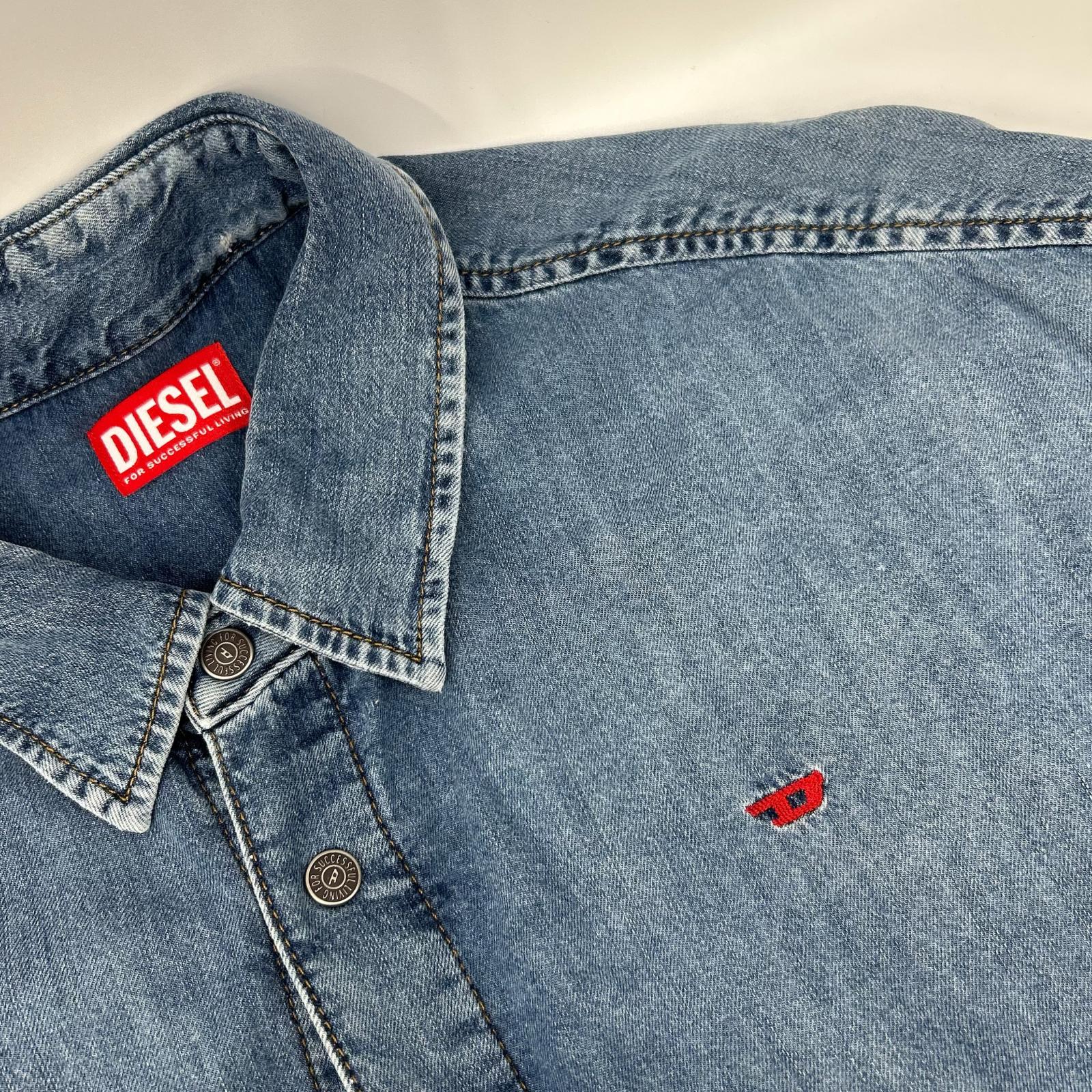 DIESEL ディーゼル ブルー クラッシュ加工 デニム ワンピース ワンピース