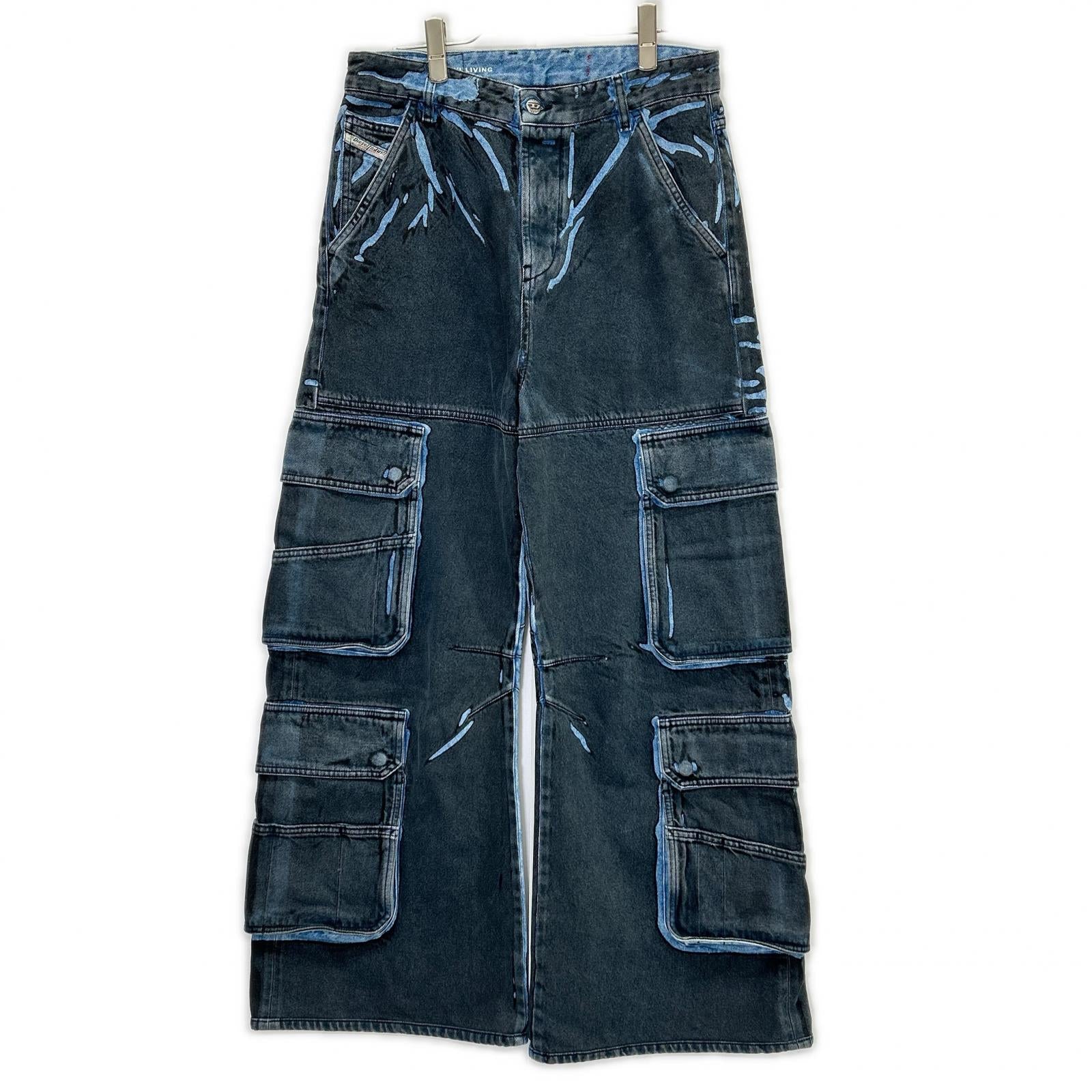 DIESEL ディーゼル 24SS ブルー D-SIRE-CARGO デニム カーゴパンツ ボトムス