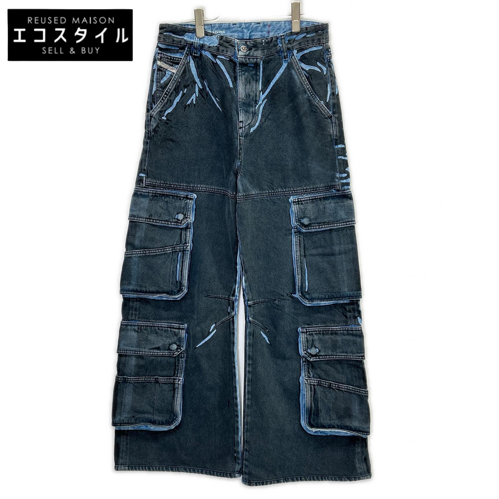 DIESEL ディーゼル 24SS ブルー D-SIRE-CARGO デニム カーゴパンツ ボトムス