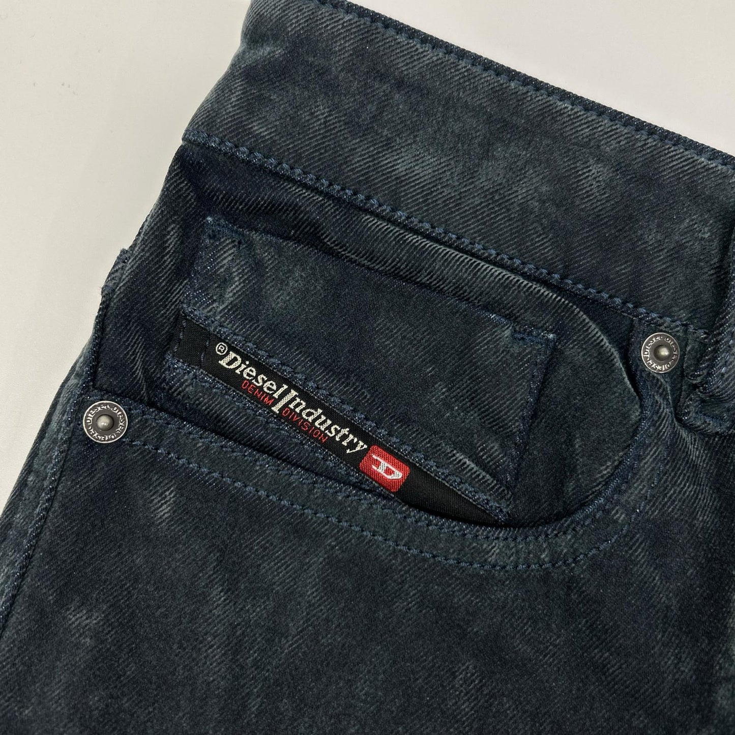 DIESEL ディーゼル ブルー系 ベルベットフロック加工 ボタンフライ デニムパンツ ボトムス
