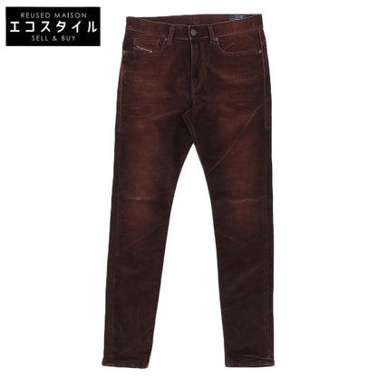 DIESEL ディーゼル 美品 D-AMNY ベルベット スキニー パンツ ボトムス メンズ ボルドー W32-L30 ボトムス
