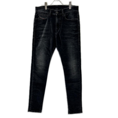 DIESEL D-AMNY black velvet skinny pants, bottoms