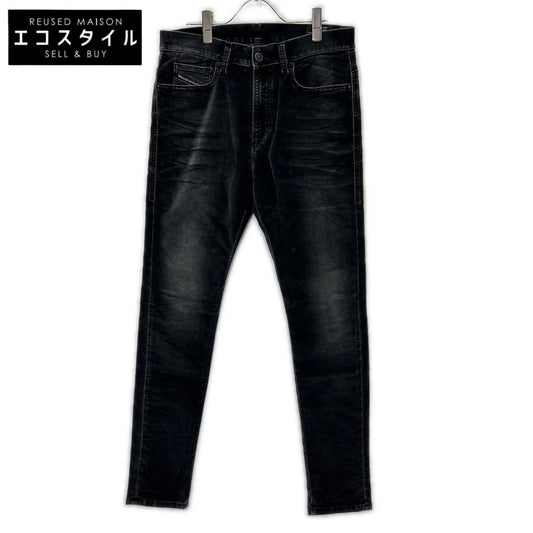 DIESEL D-AMNY black velvet skinny pants, bottoms