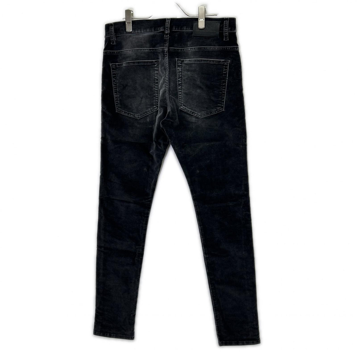 DIESEL D-AMNY black velvet skinny pants, bottoms