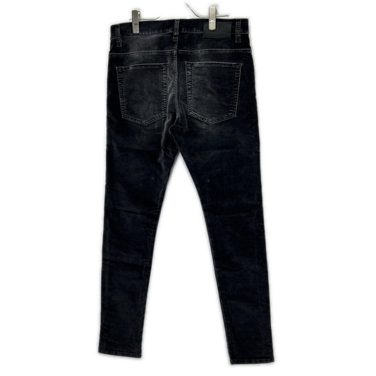 DIESEL D-AMNY black velvet skinny pants, bottoms