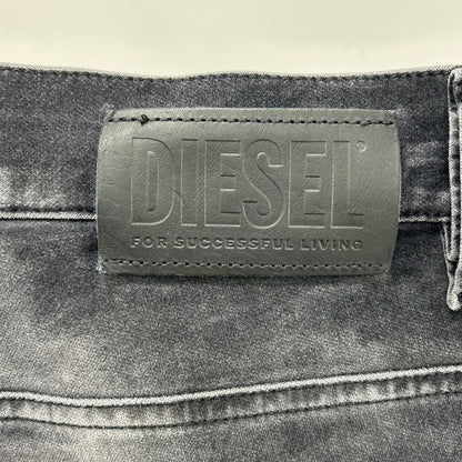 DIESEL D-AMNY black velvet skinny pants, bottoms