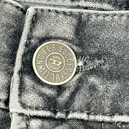DIESEL D-AMNY black velvet skinny pants, bottoms