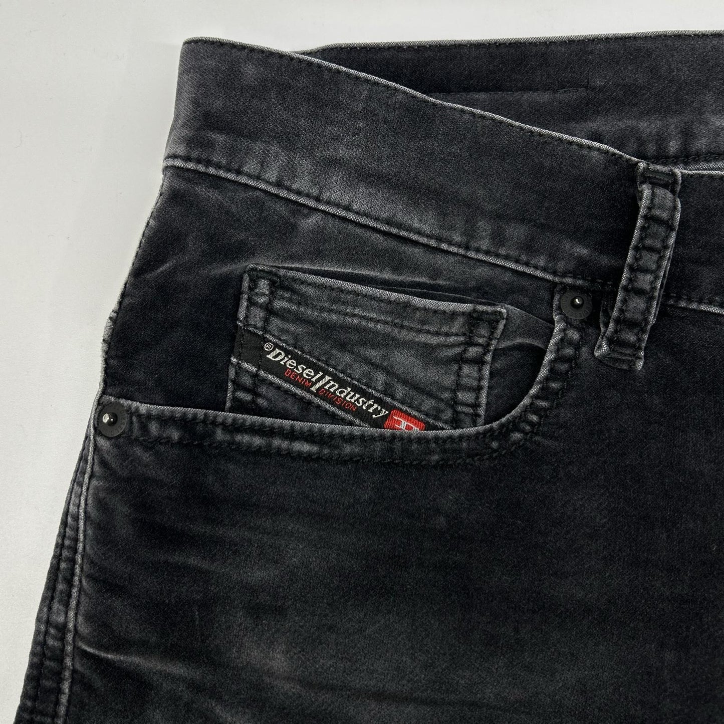 DIESEL ディーゼル ブラック D-AMNY ベルベット スキニーパンツ ボトムス