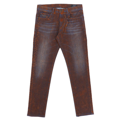 DIESEL ディーゼル 美品 D-STRUKT ベルベット調 デニムパンツ ボトムス メンズ オレンジ系 W32L30 ボトムス