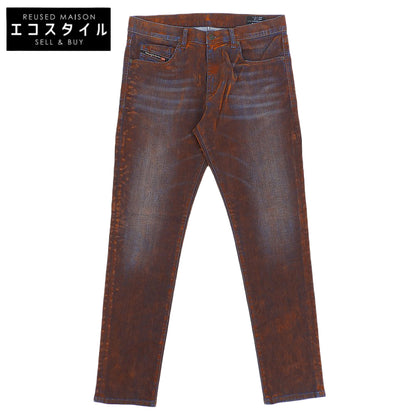 DIESEL ディーゼル 美品 D-STRUKT ベルベット調 デニムパンツ ボトムス メンズ オレンジ系 W32L30 ボトムス