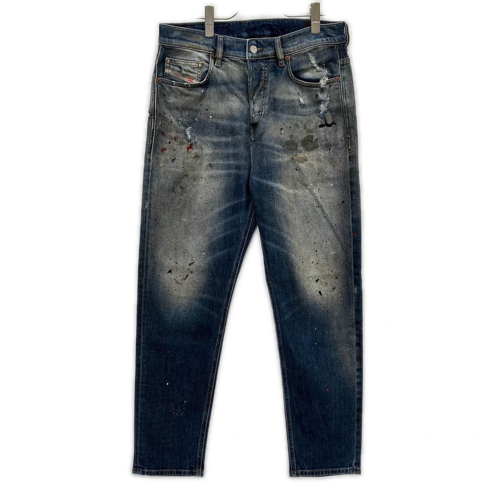 DIESEL ディーゼル ブルー D-VIDER キャッロトレッグ ペイント加工 デニムパンツ ボトムス