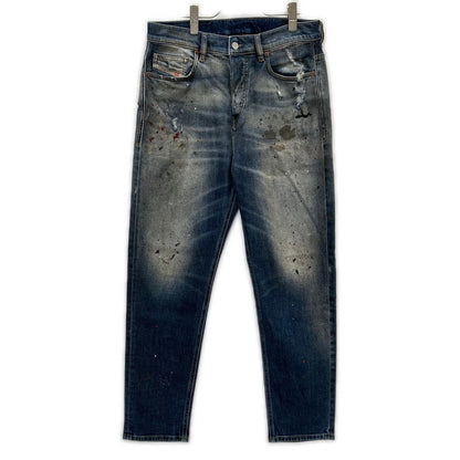 DIESEL ディーゼル ブルー D-VIDER キャッロトレッグ ペイント加工 デニムパンツ ボトムス
