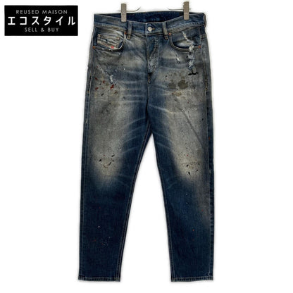 DIESEL ディーゼル ブルー D-VIDER キャッロトレッグ ペイント加工 デニムパンツ ボトムス