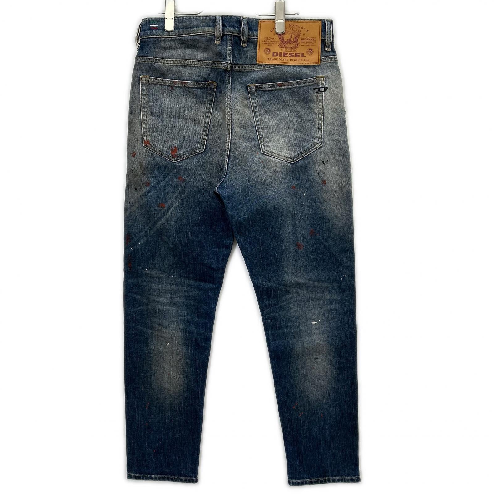 DIESEL ディーゼル ブルー D-VIDER キャッロトレッグ ペイント加工 デニムパンツ ボトムス
