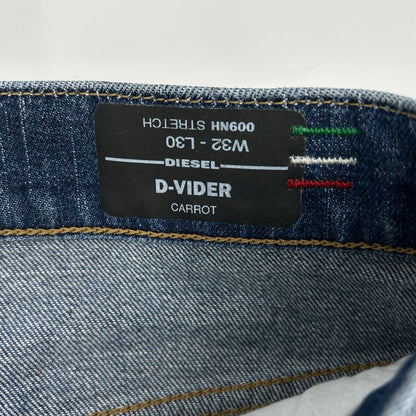 DIESEL ディーゼル ブルー D-VIDER キャッロトレッグ ペイント加工 デニムパンツ ボトムス