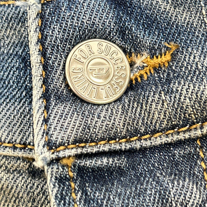 DIESEL ディーゼル ブルー D-VIDER キャッロトレッグ ペイント加工 デニムパンツ ボトムス