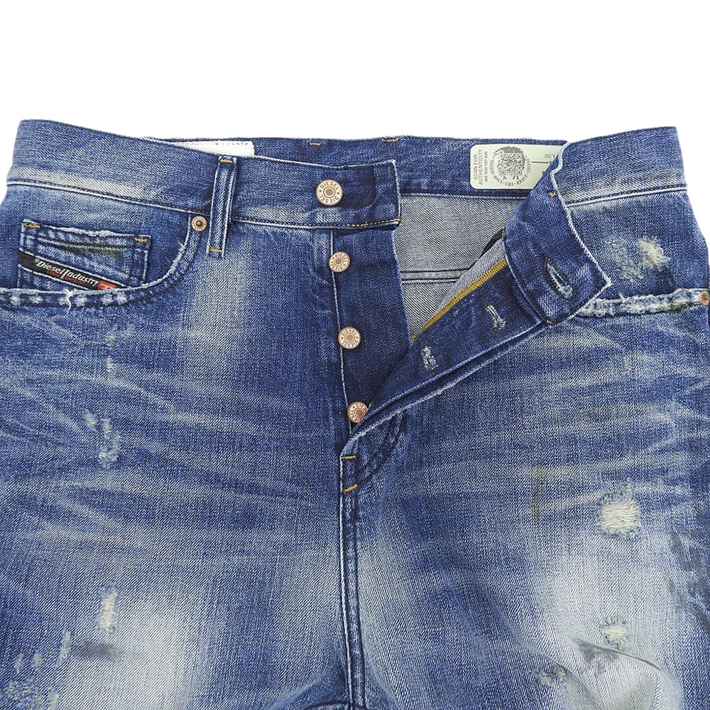 DIESEL ディーゼル 美品 D-VIDER ボタンフライ スキニーパンツ ボトムス メンズ ブルー W30L32 ボトムス