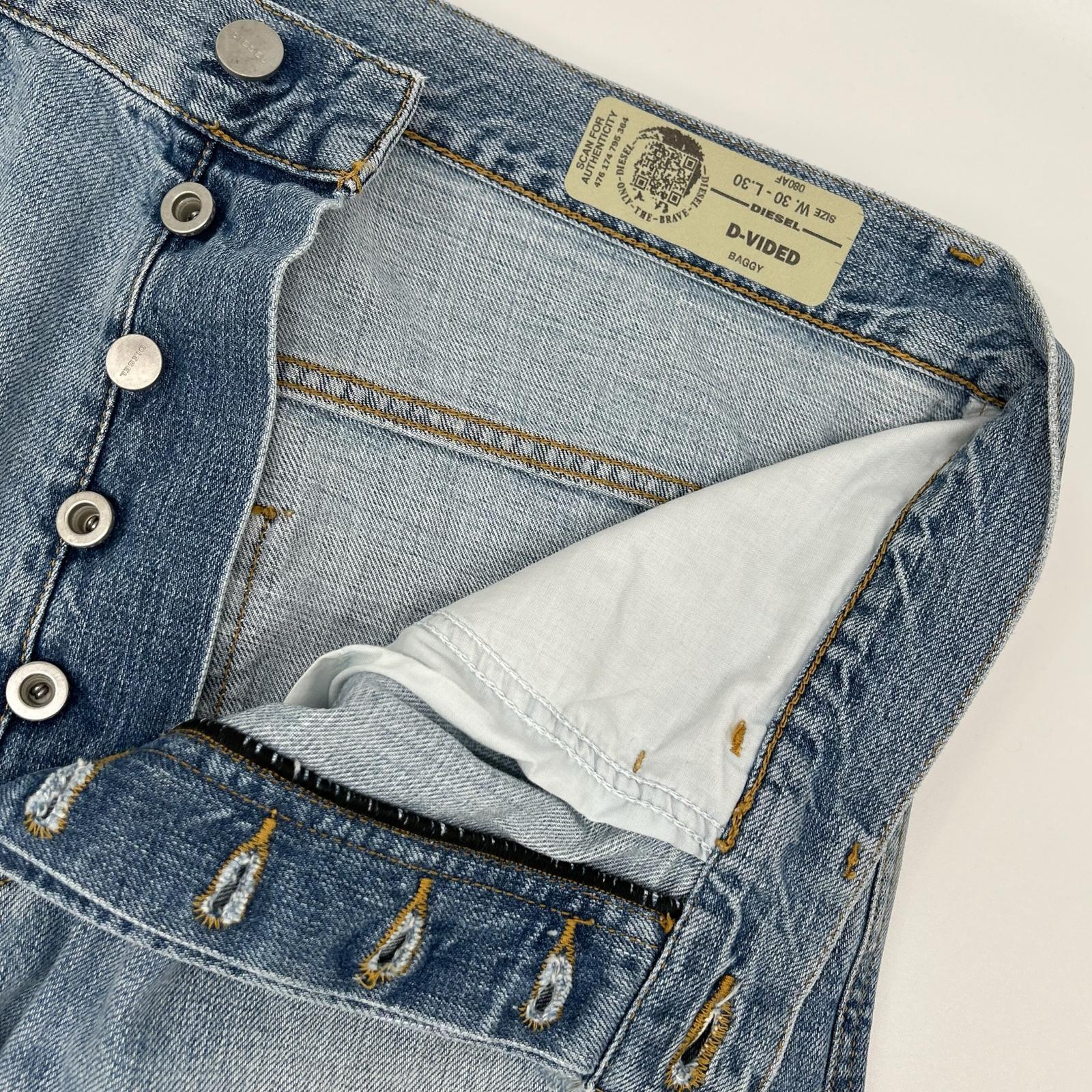 DIESEL ディーゼル ライトブルー D-VIDER ボタンフライ バギーパンツ ボトムス