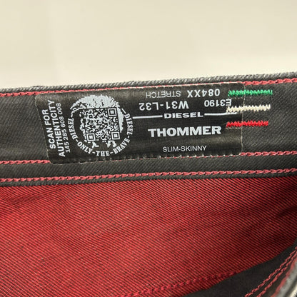 DIESEL ディーゼル ブラック THOMMER スリム デニムパンツ ボトムス