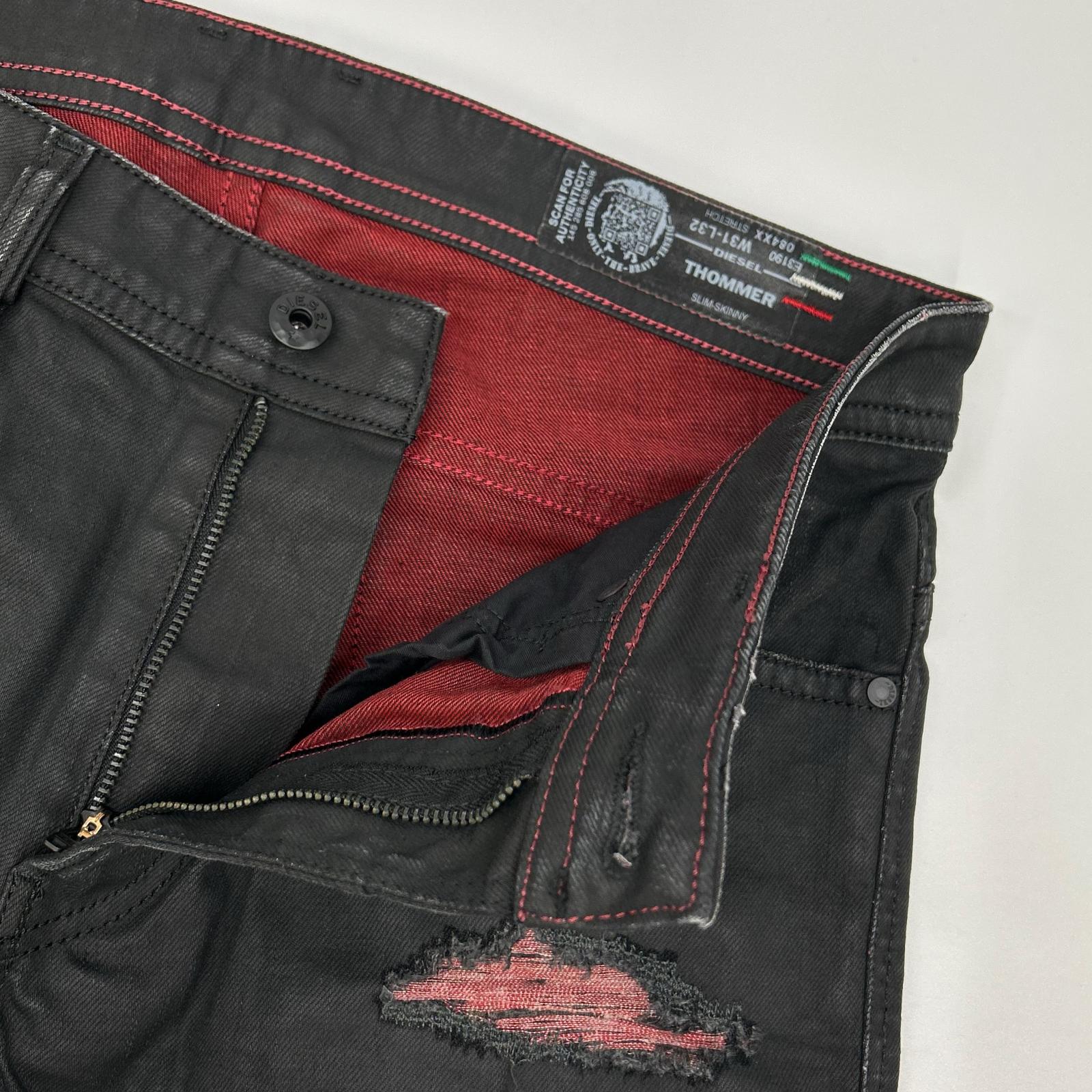 DIESEL ディーゼル ブラック THOMMER スリム デニムパンツ ボトムス