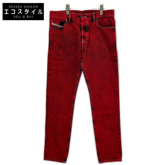 DIESEL ディーゼル レッド×ブラック デニム パンツ ボトムス