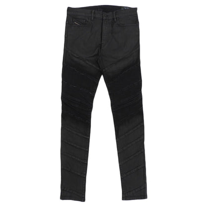 DIESEL ディーゼル 美品 D-AMUY スリム バイカーデニム ボトムス メンズ ブラック W30L30 ボトムス