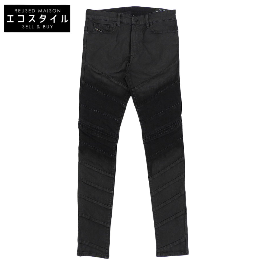 DIESEL ディーゼル 美品 D-AMUY スリム バイカーデニム ボトムス メンズ ブラック W30L30 ボトムス