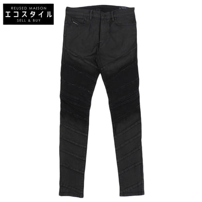 DIESEL ディーゼル 美品 D-AMUY スリム バイカーデニム ボトムス メンズ ブラック W30L30 ボトムス