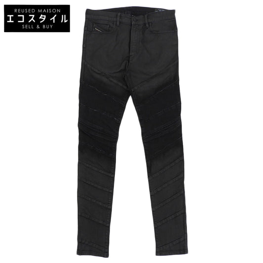 DIESEL ディーゼル 美品 D-AMUY スリム バイカーデニム ボトムス メンズ ブラック W30L30 ボトムス