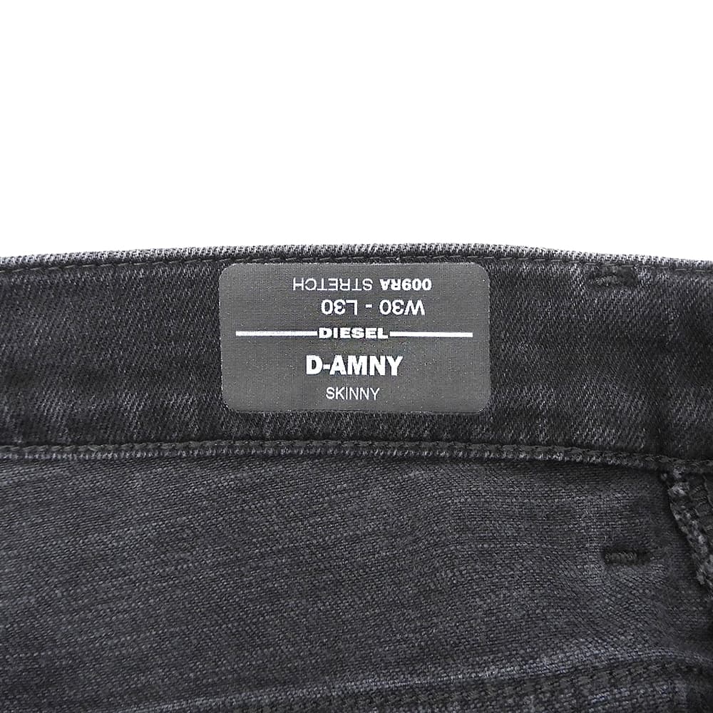DIESEL ディーゼル 美品 D-AMUY スリム バイカーデニム ボトムス メンズ ブラック W30L30 ボトムス