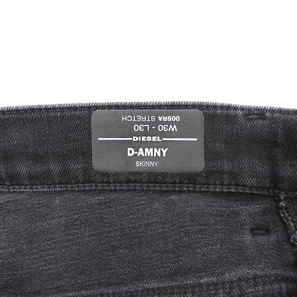 DIESEL ディーゼル 美品 D-AMUY スリム バイカーデニム ボトムス メンズ ブラック W30L30 ボトムス