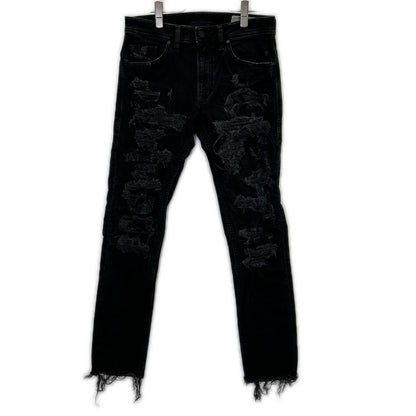 DIESEL ディーゼル ブラックTHOMMER クラッシュ加工 パンツ ボトムス