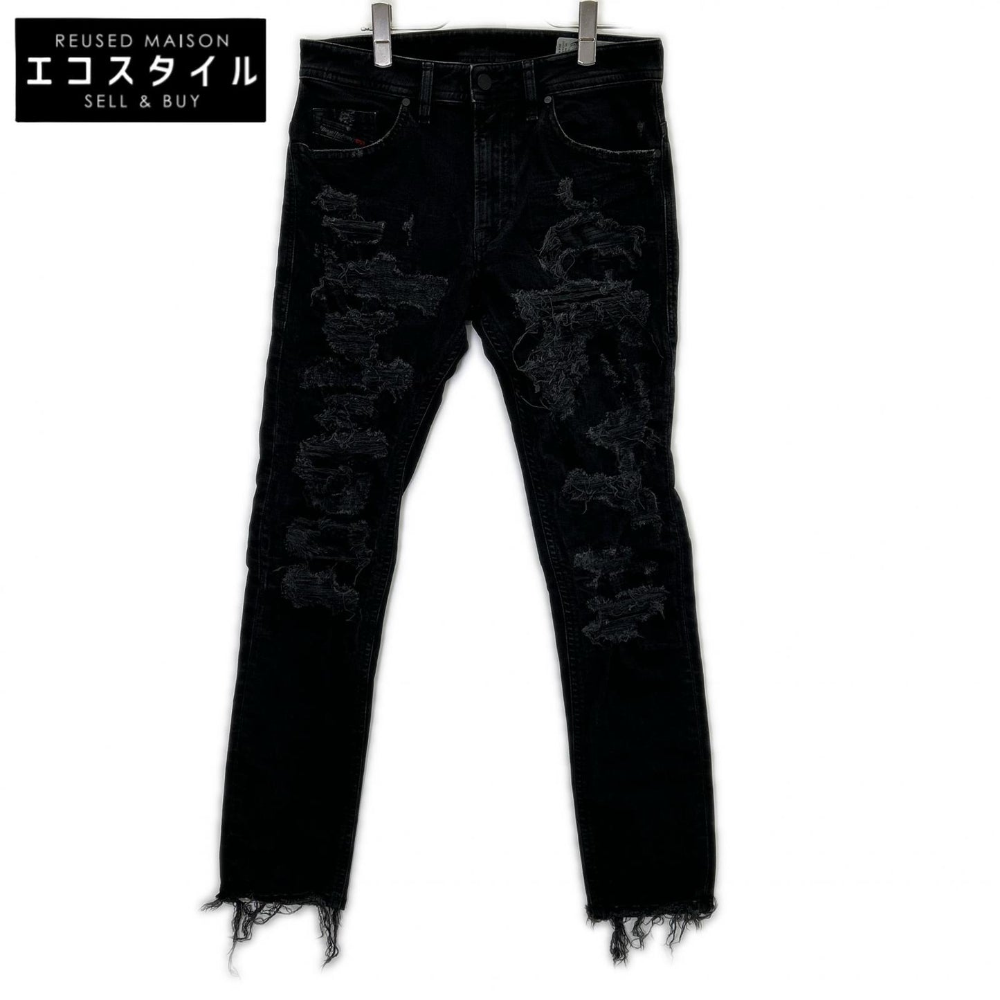 DIESEL ディーゼル ブラックTHOMMER クラッシュ加工 パンツ ボトムス
