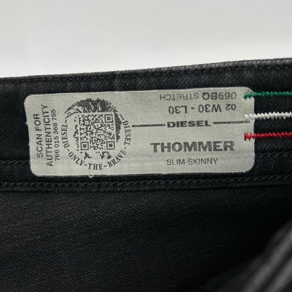 DIESEL ディーゼル ブラックTHOMMER クラッシュ加工 パンツ ボトムス