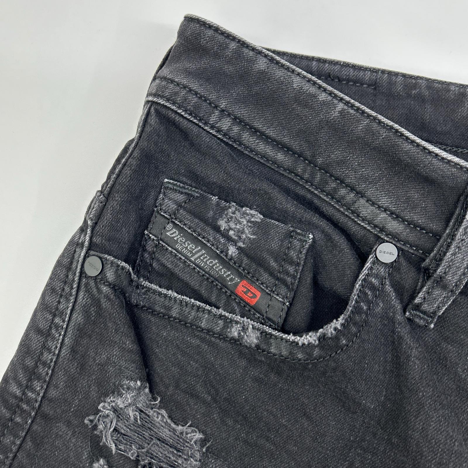 DIESEL ディーゼル ブラックTHOMMER クラッシュ加工 パンツ ボトムス