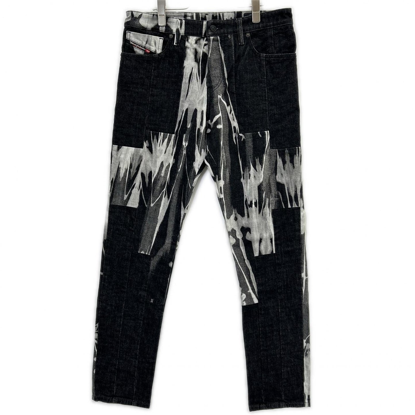 DIESEL ディーゼル ブラック×グレー D-KRAS スリムフィット デニム ボトムス
