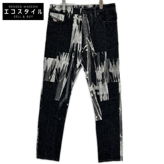 DIESEL ディーゼル ブラック×グレー D-KRAS スリムフィット デニム ボトムス