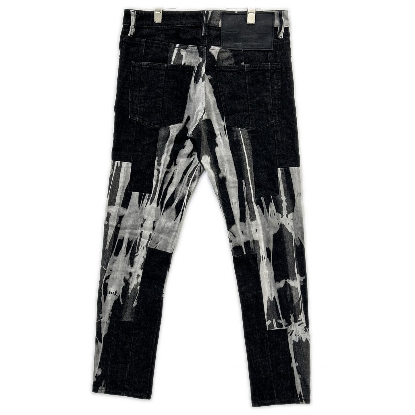 DIESEL ディーゼル ブラック×グレー D-KRAS スリムフィット デニム ボトムス