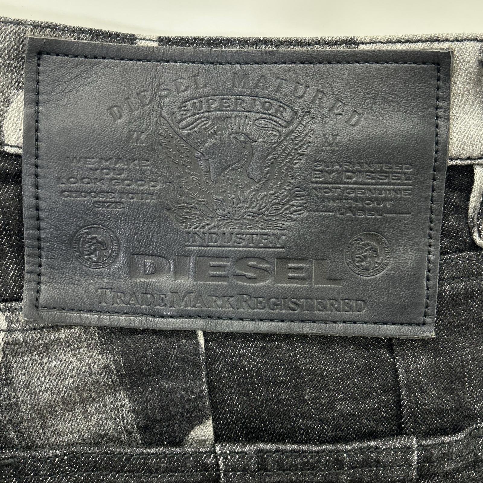 DIESEL ディーゼル ブラック×グレー D-KRAS スリムフィット デニム ボトムス