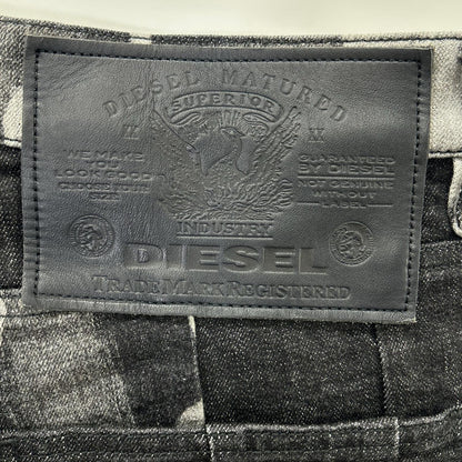 DIESEL ディーゼル ブラック×グレー D-KRAS スリムフィット デニム ボトムス