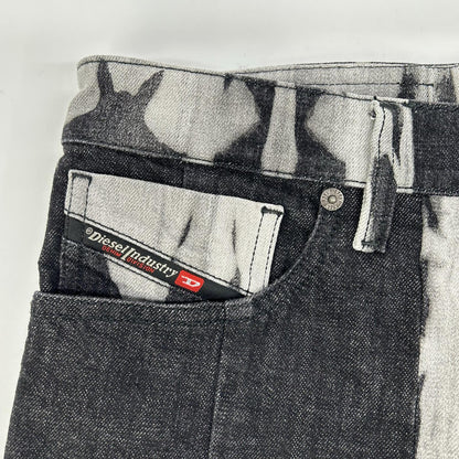 DIESEL ディーゼル ブラック×グレー D-KRAS スリムフィット デニム ボトムス