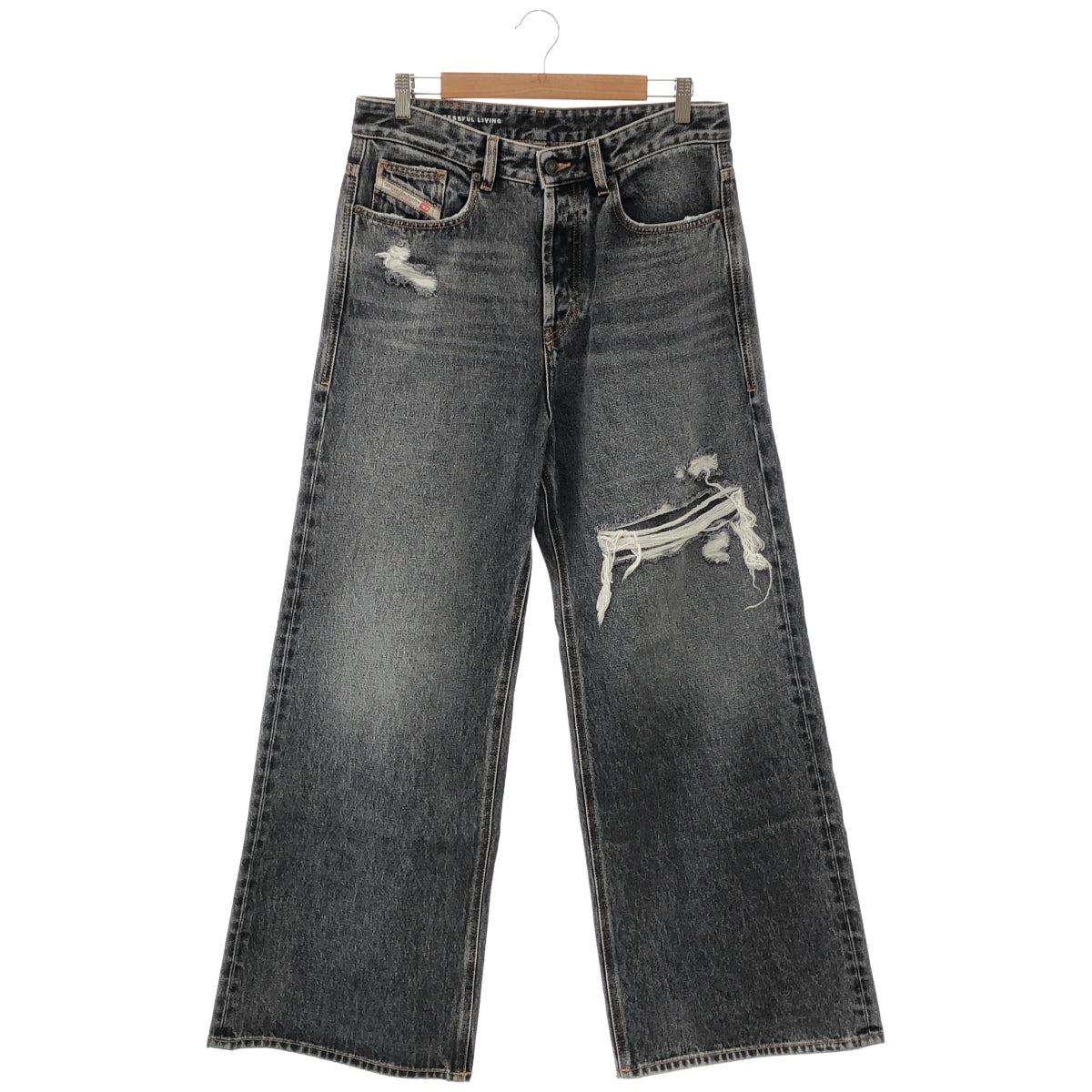 DIESEL Charcoal D-RASE baggy denim, bottoms
